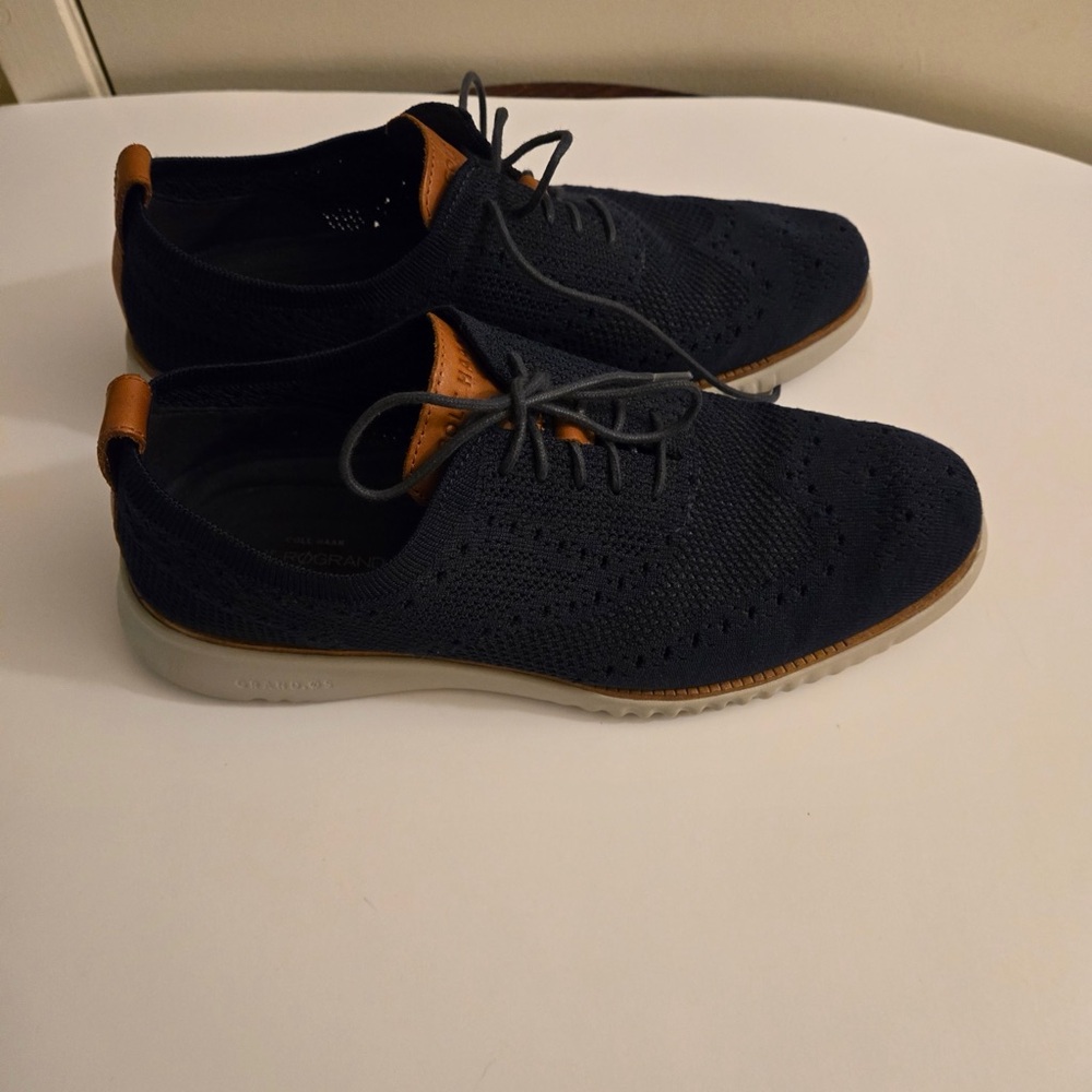 Cole Haan Zeroground StitchLite Wingtip Oxfords Blue Size 10.5